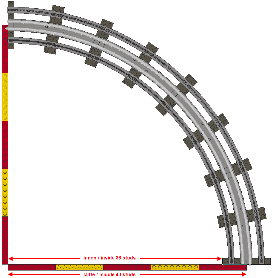 3x Lego Schiene alt-hell grau Metall gebogen Kurve Zug 12V 3241 