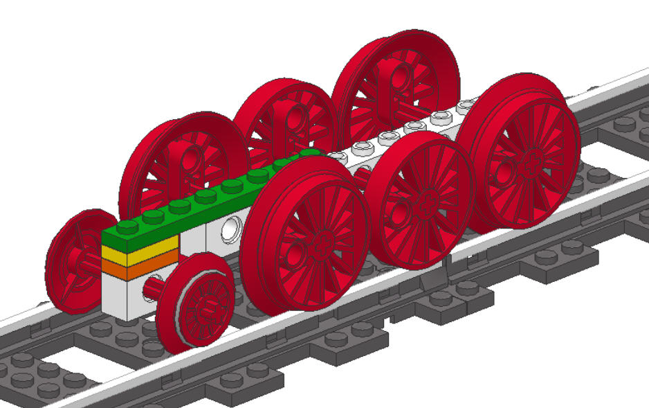Train 4 x Wheels With Friction Band and 2 Technics Axle Parts fits Lego ref 3706 