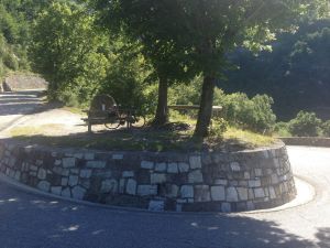 Kurze Rast in einer Kehre hoch zum Col de Turini